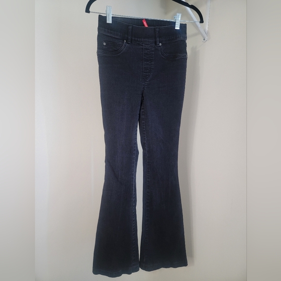 SPANX Pants - Spanx Jeans Women XS Black Flare Pull On Wash High Rise Boho Pull On Stretch